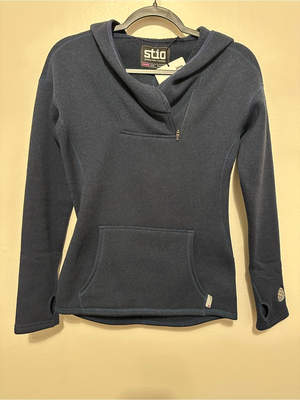 Stio Women's Sweetwater Fleece Hoodie Pullover Navy Blue Size XXS